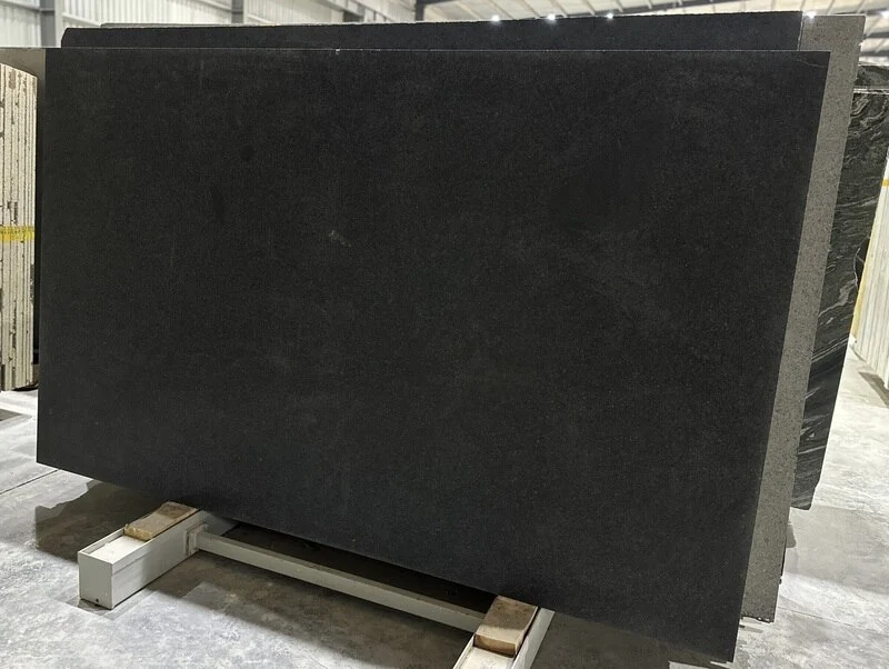 Leather finish Rajasthan Black Granite Gangsaw Size Slab