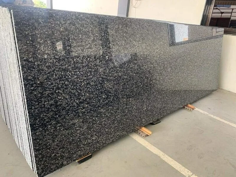 crystal blue granite slab