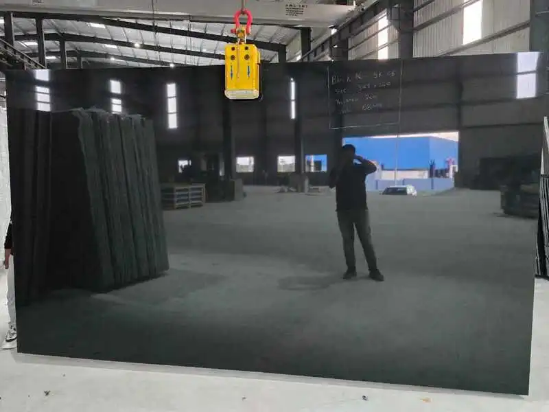 polished absolute black granite slab