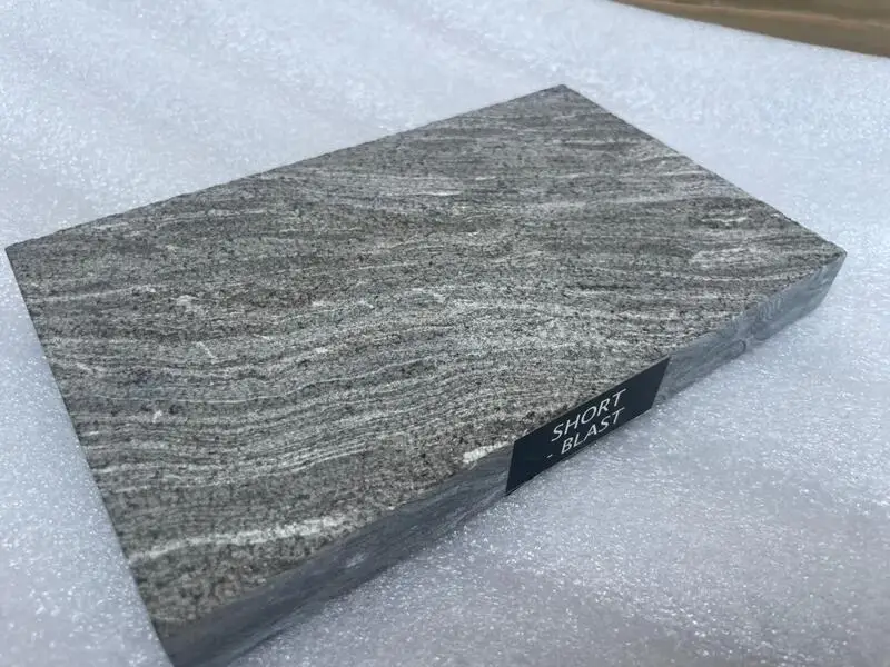 scorpion black granite shot blast finish slab