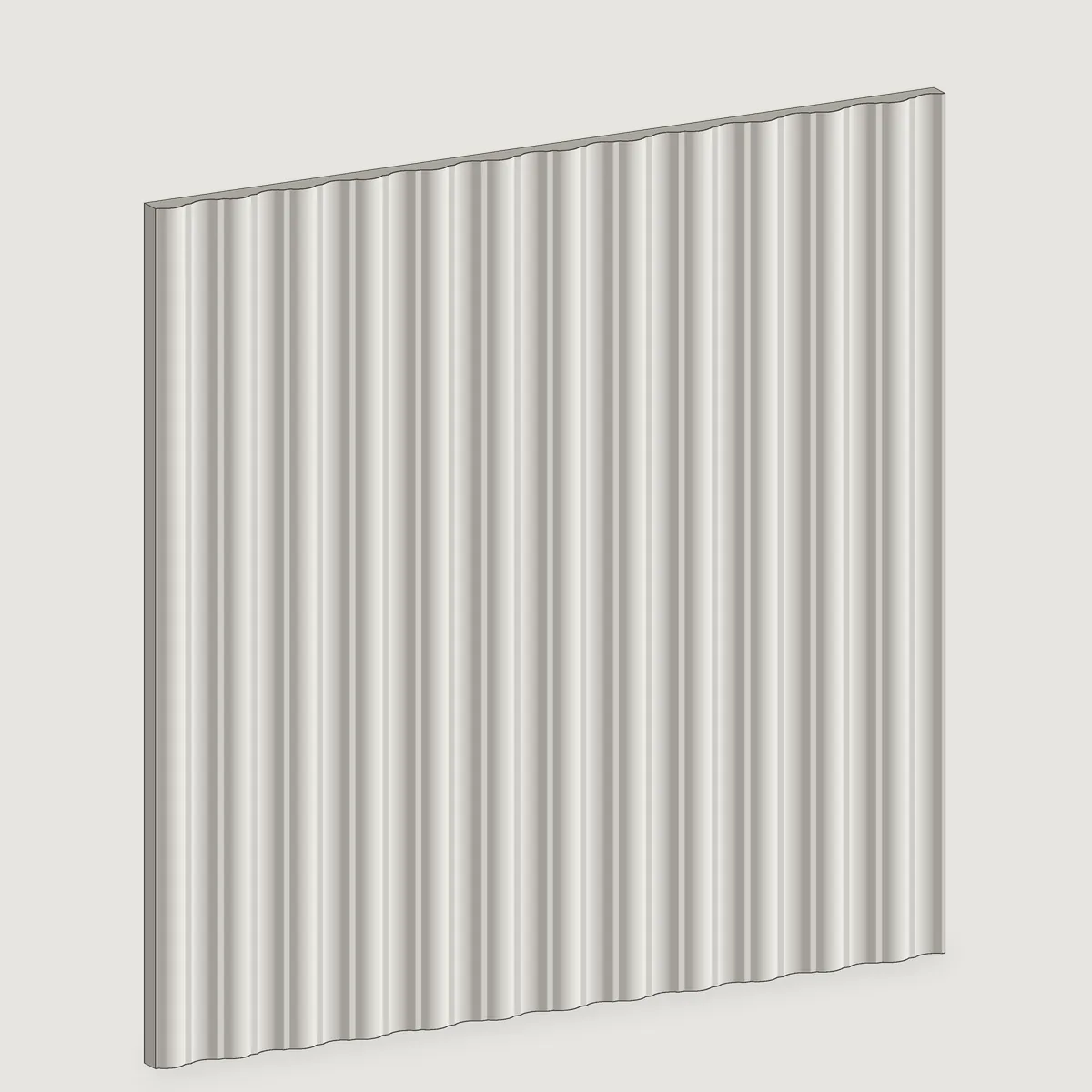 Reed & Flute fluted stone wall panel, isometric view