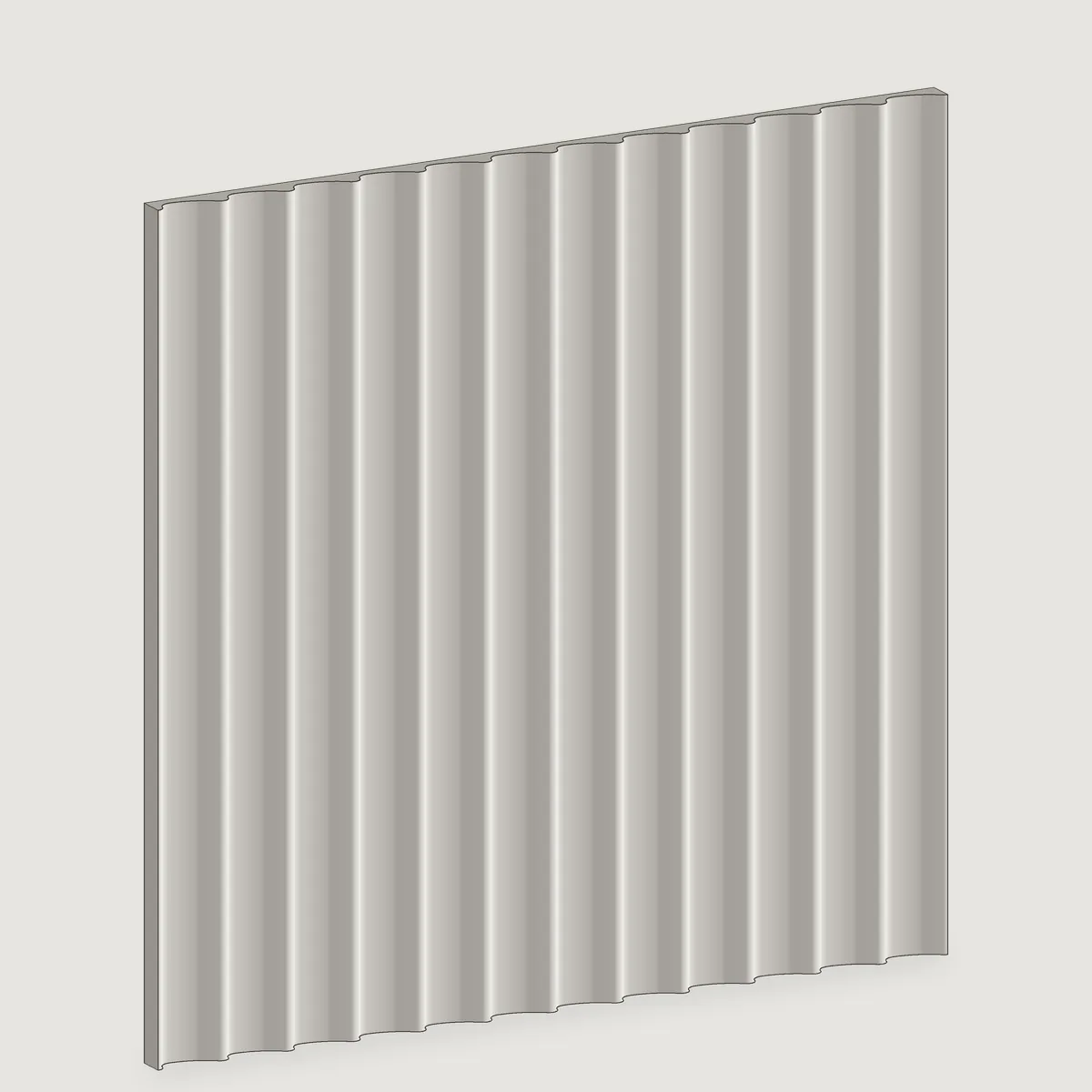 Breaking Wave fluted stone wall panel, isometric view