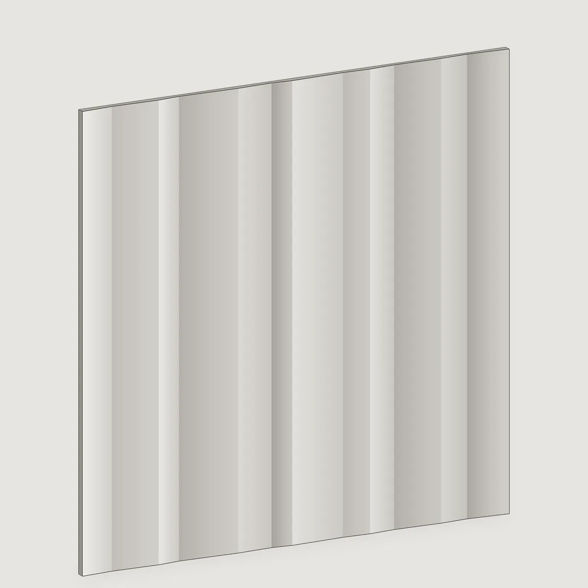 Facet fluted stone wall panel, isometric view