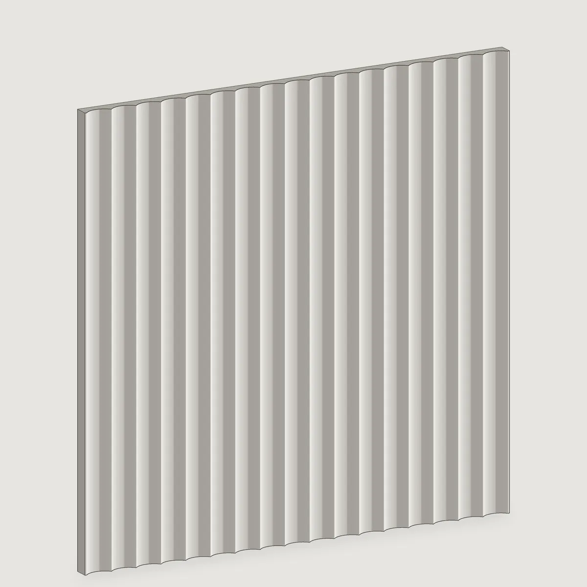 Siena fluted stone wall panel, isometric view