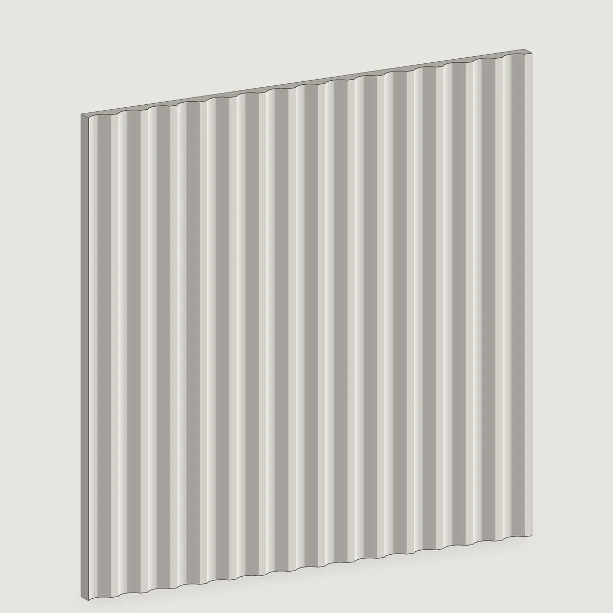 Parma fluted stone wall panel, isometric view