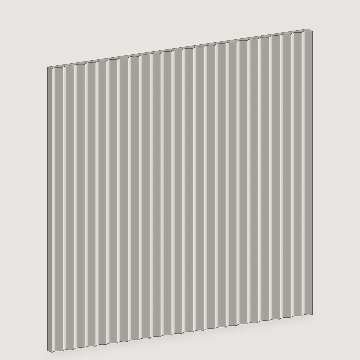 Modena fluted stone wall panel, isometric view