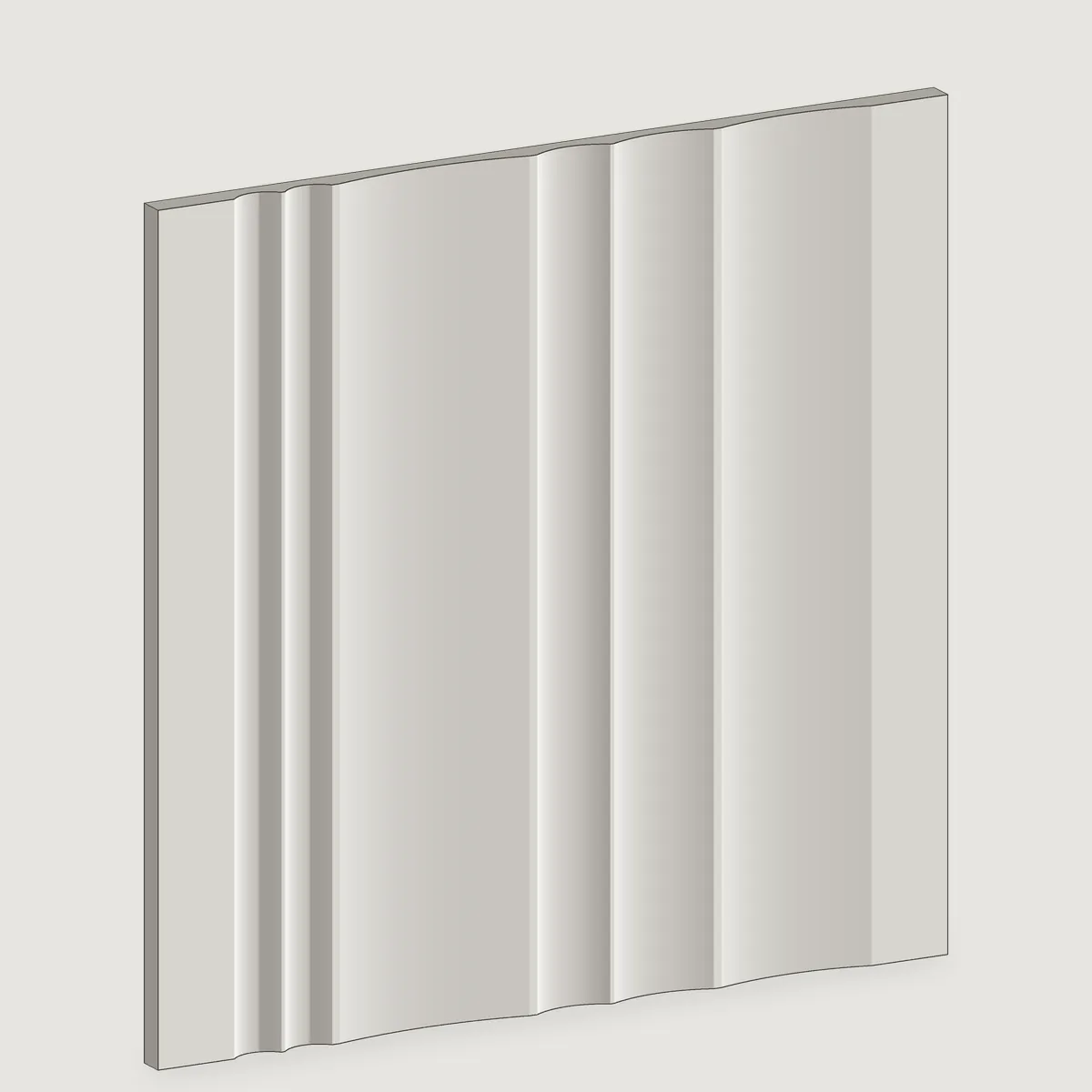 Ravenna fluted stone wall panel, isometric view