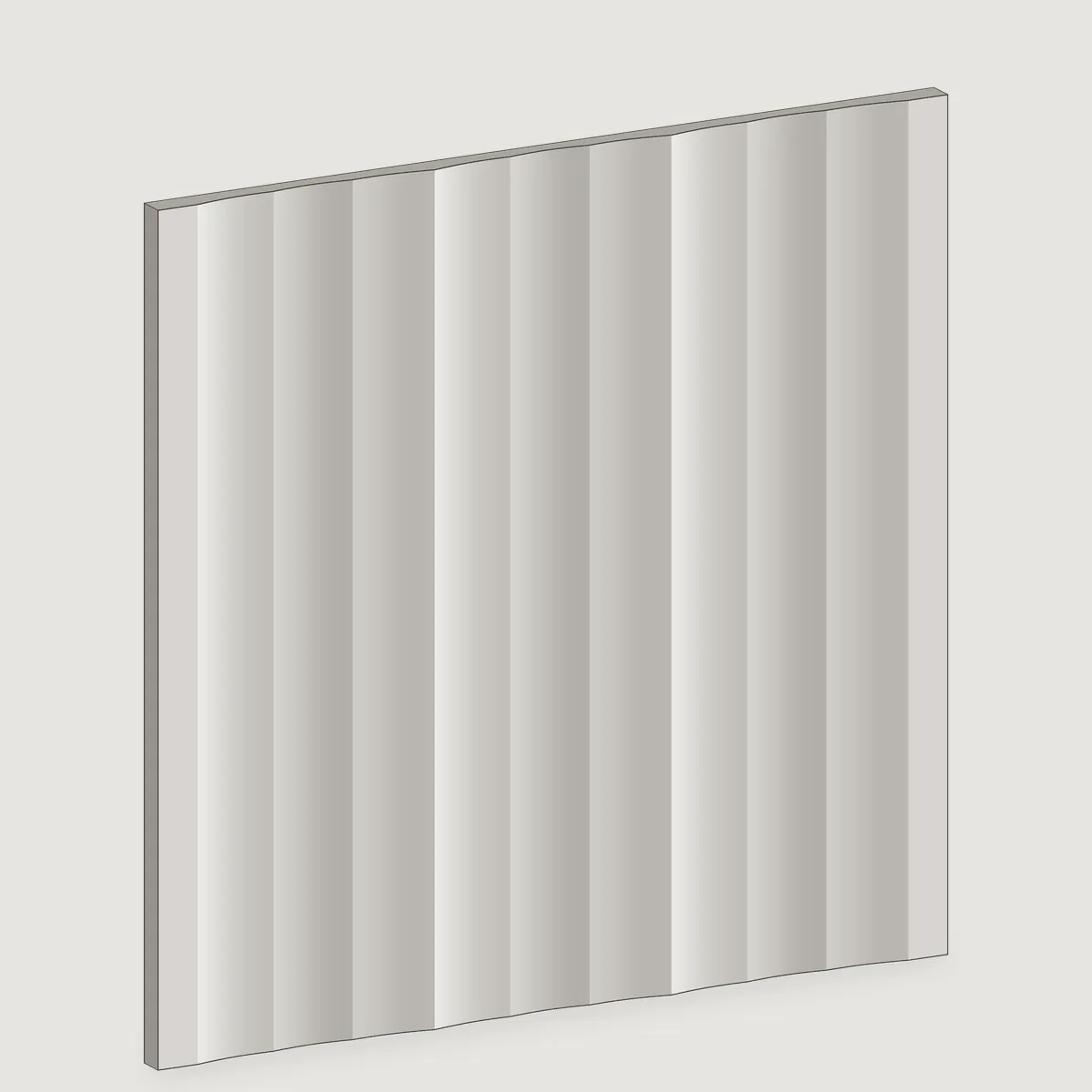 Nested Flute fluted stone wall panel, isometric view