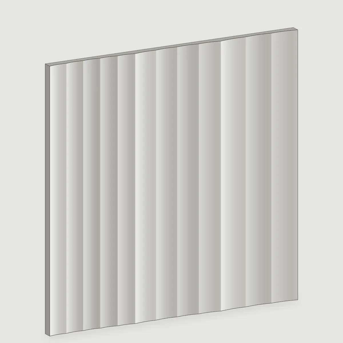 Cadence II fluted stone wall panel, isometric view