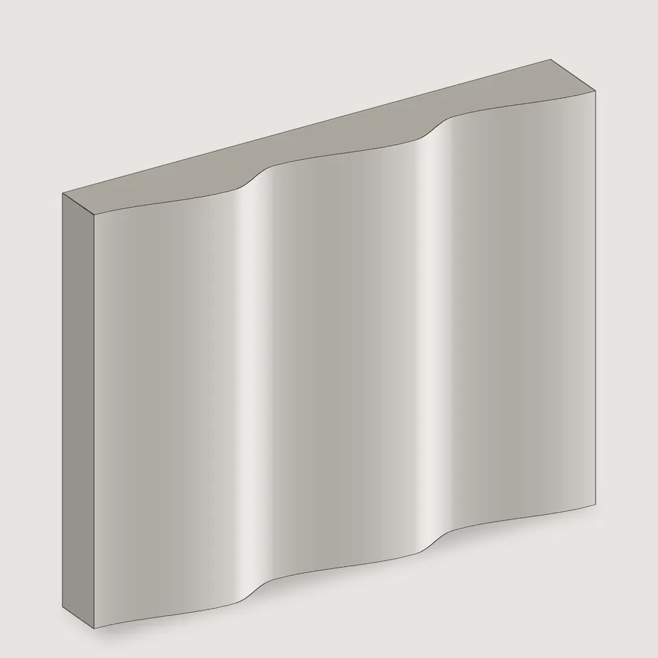 Carved edge of the Ogee fluted stone panel