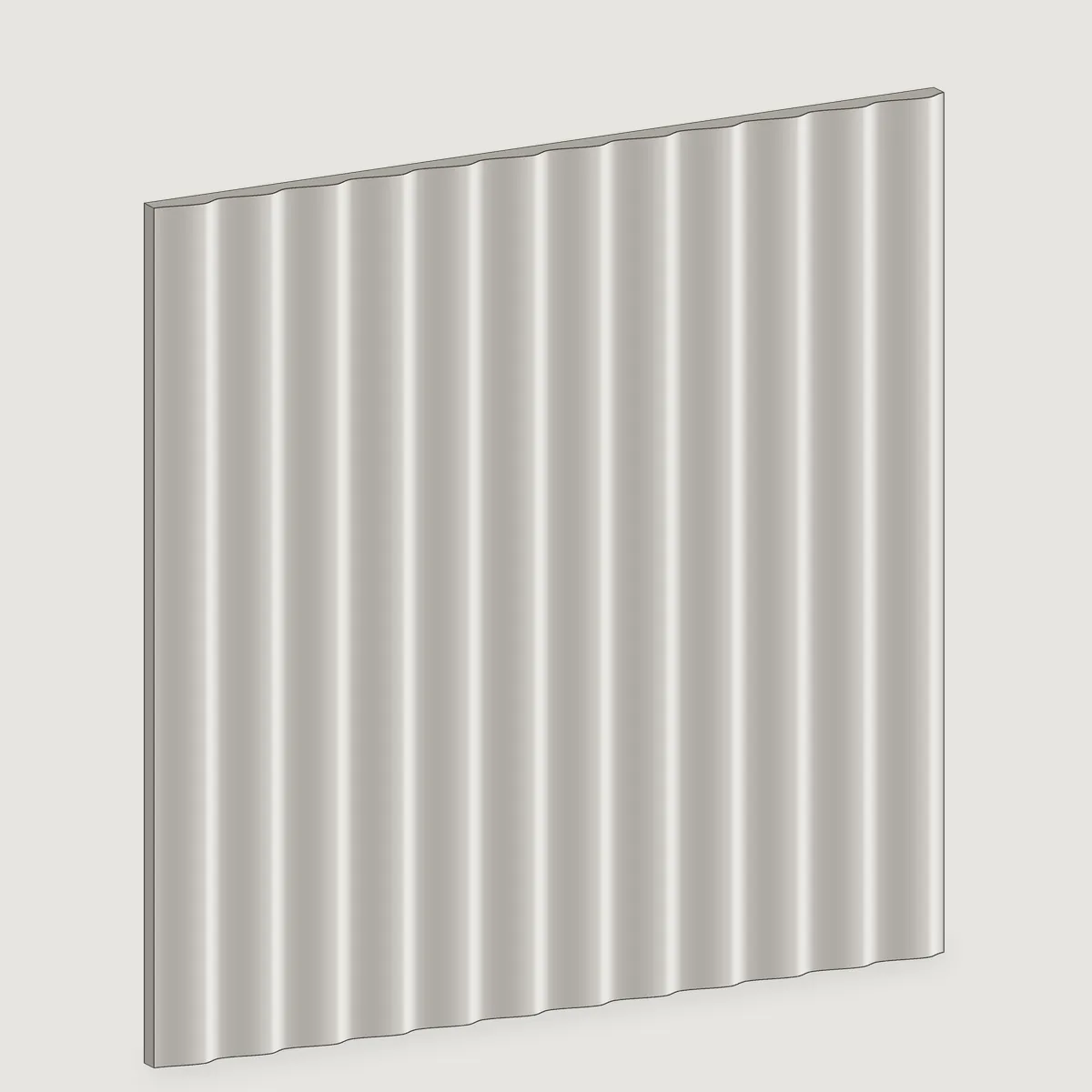 Ogee fluted stone wall panel, isometric view