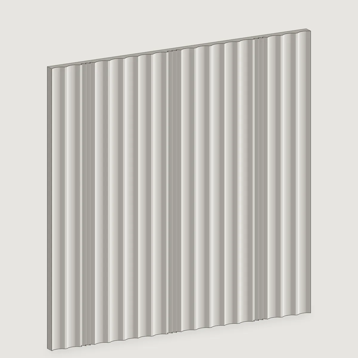 Centre Cluster fluted stone wall panel, isometric view