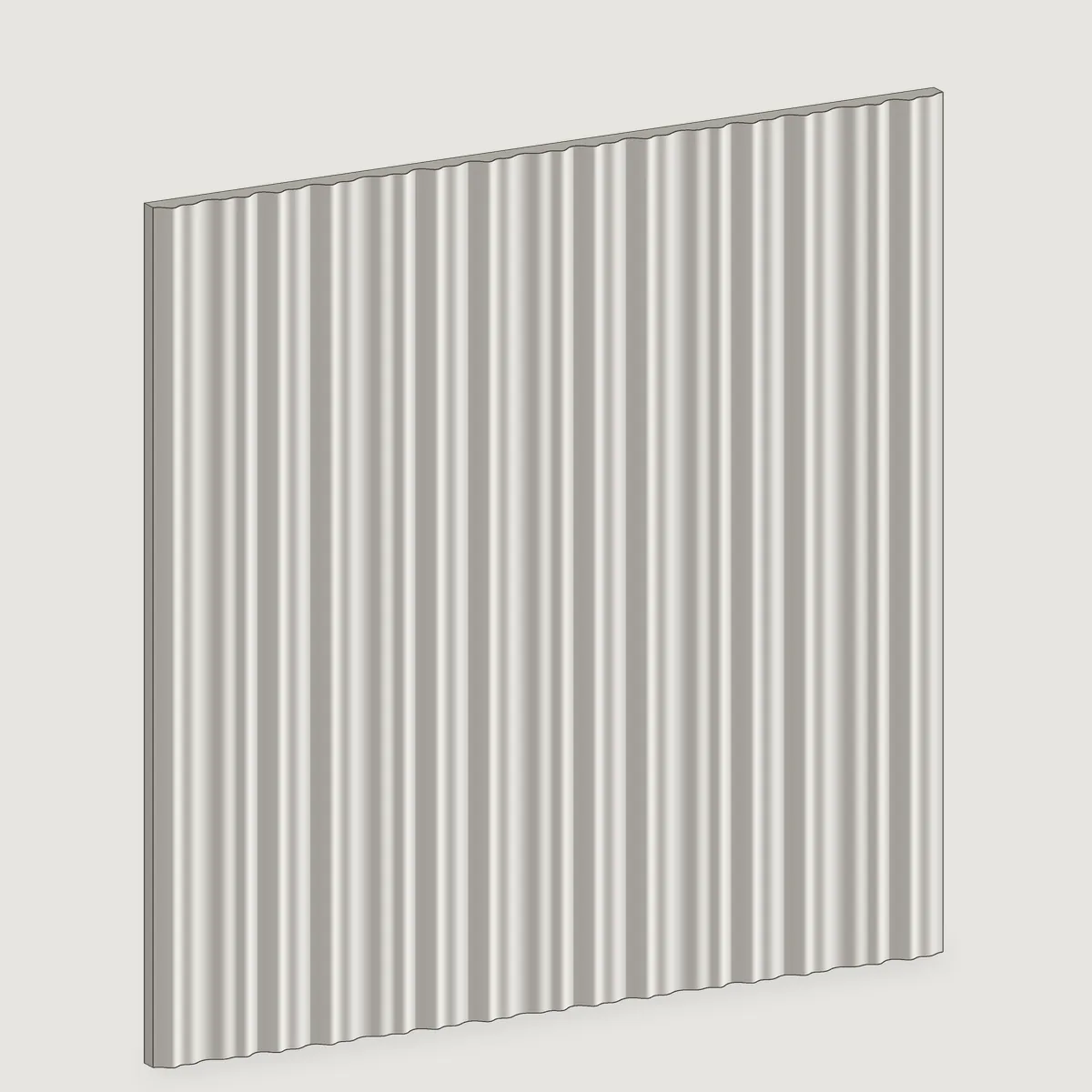 Double Crest fluted stone wall panel, isometric view