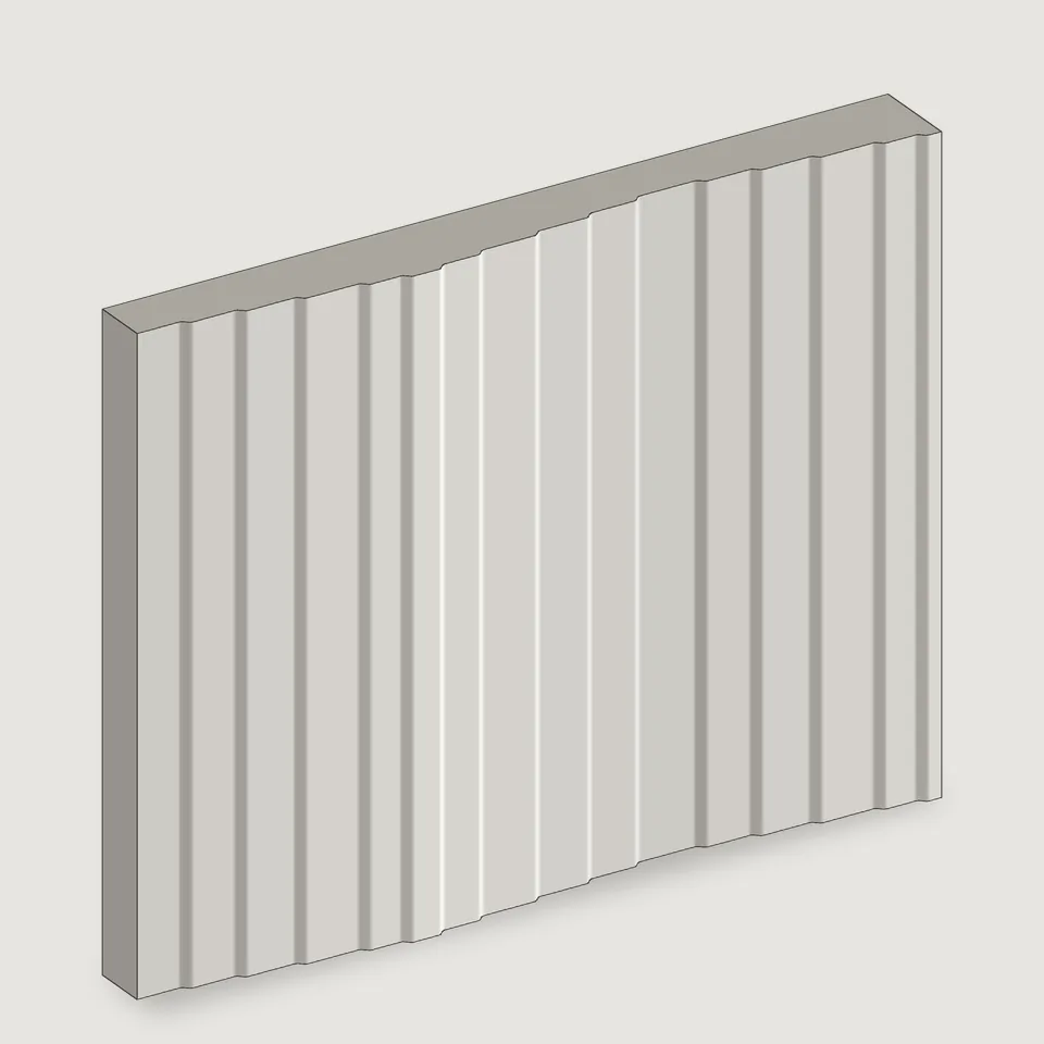 Carved edge of the Terrace fluted stone panel