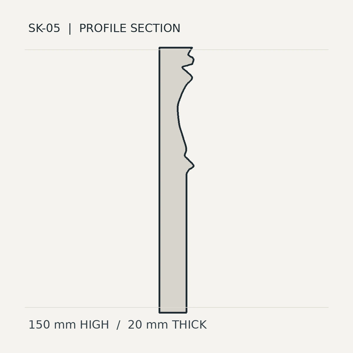 Swept Ogee (SK-05) technical cross-section preview, not finished stone photography