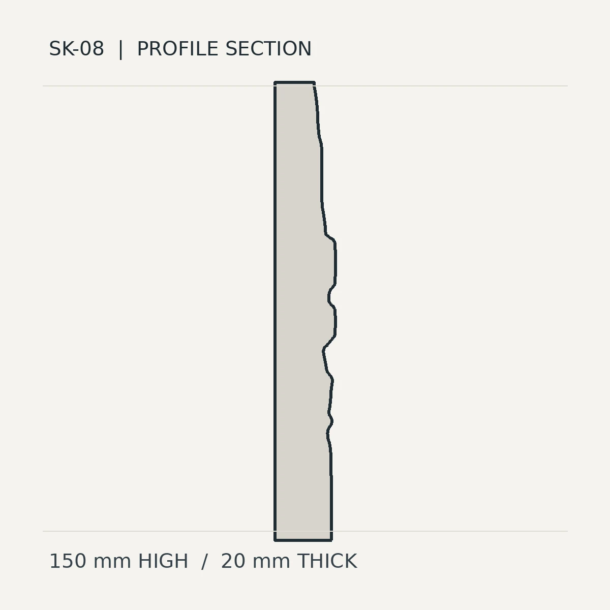 Stepped Ovolo (SK-08) technical cross-section preview, not finished stone photography