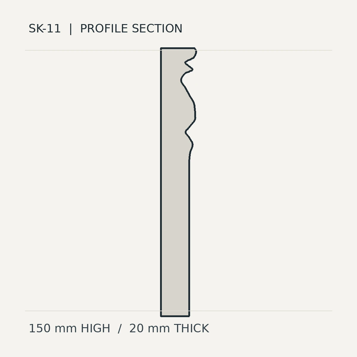 Classic Ogee Crest (SK-11) technical cross-section preview, not finished stone photography