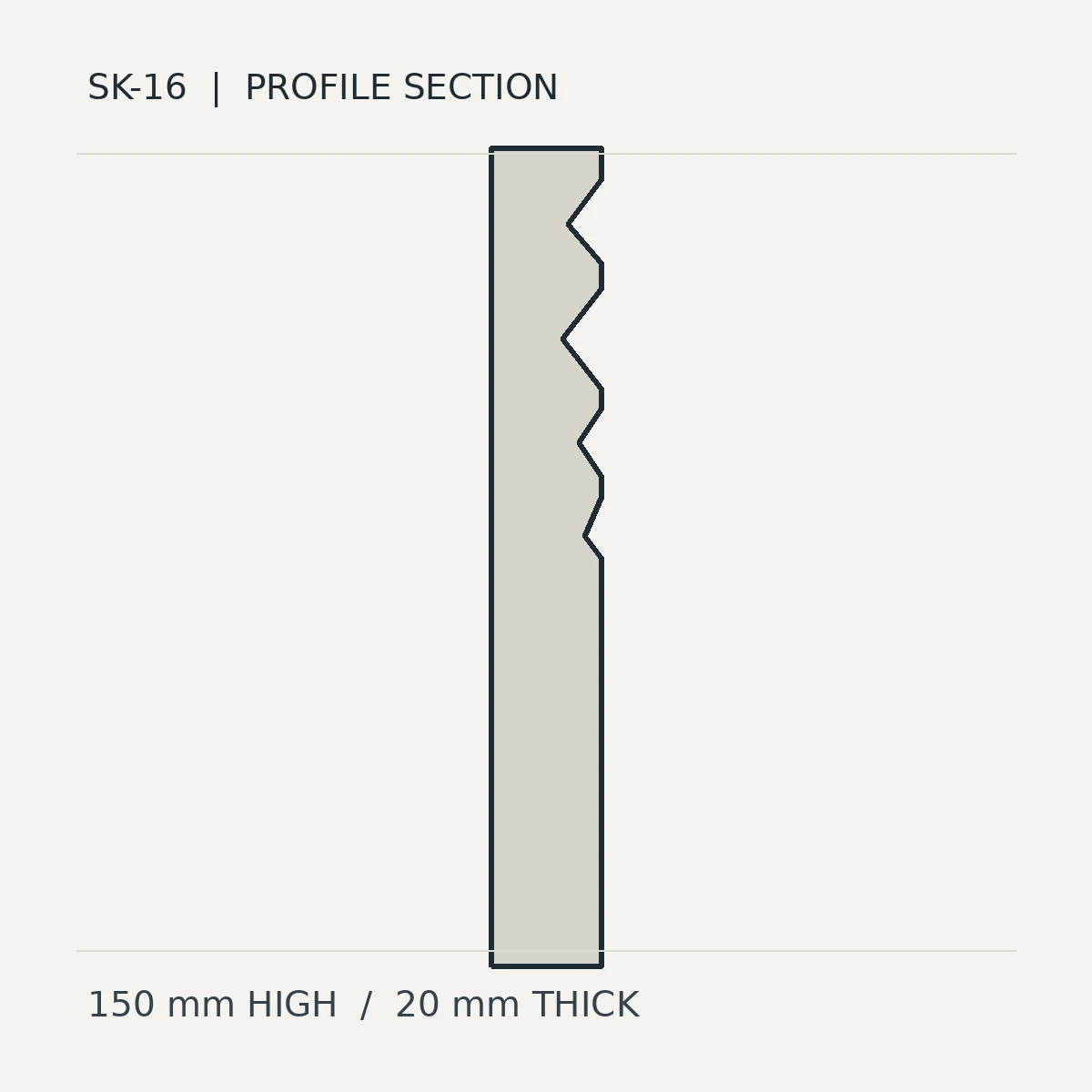 Faceted Cascade (SK-16) technical cross-section preview, not finished stone photography