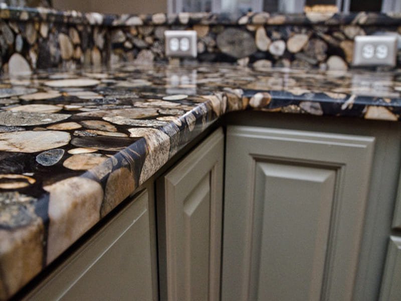 pebble black granite kitchen counter tops