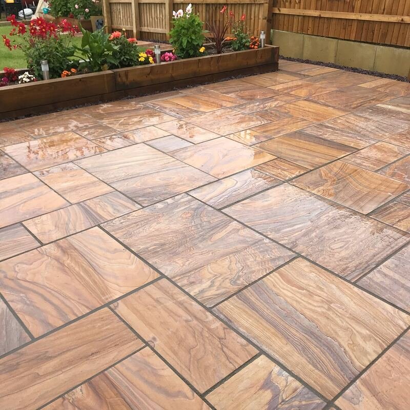 Rainbow sandstone patio 2